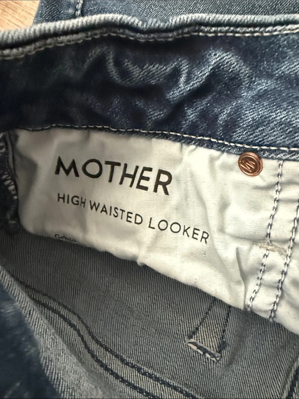 MOTHER The High Waisted Looker Skinny Jeans Blue Wash Size 25 - Picture 10 of 11